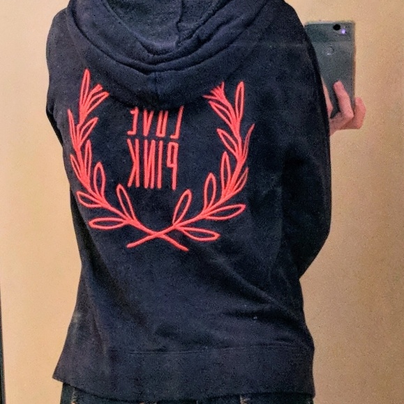 VS PINK Navy Blue and Neon Pink Orange Jacket - Picture 5 of 5